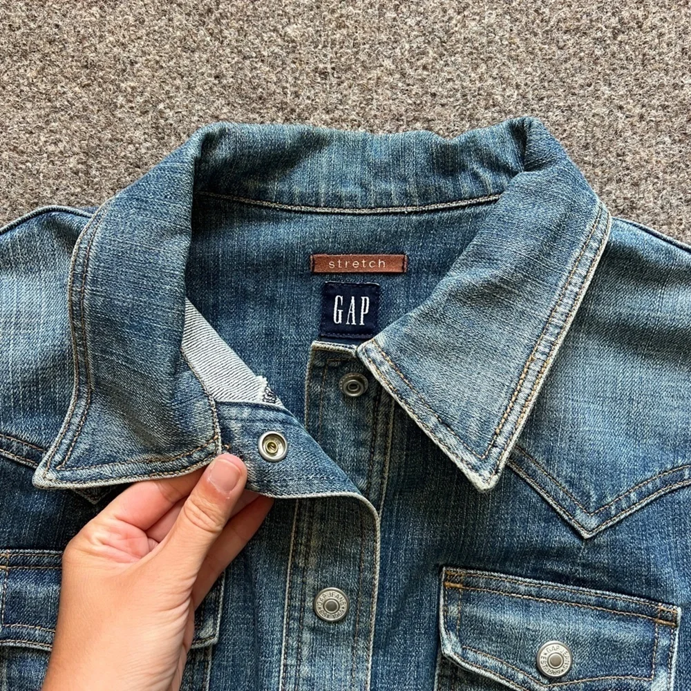 Vintage‎ Gap Blue Denim Jean Jacket Women’s Small Western Rodeo Snap Close Y2K